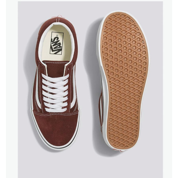 Vans Other - Vans Old Skool Men's 13 Burgundy White Suede Canvas Skate Sneakers Classic Low